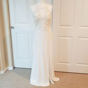 Formal dress - off-white with gold accents